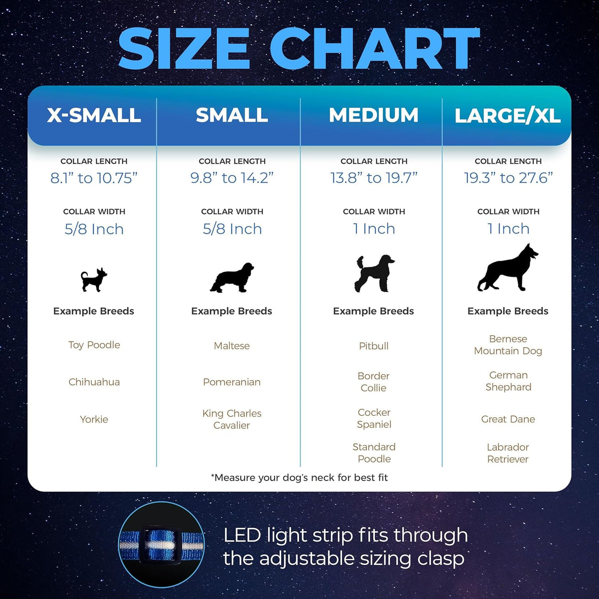 Light up Dog Collar - the Original LED Dog Collar - USB Rechargeable - Waterproof - 1,000 Feet of Visibility - Dog Collar Light for Small, Medium, Large Dogs - US Brand