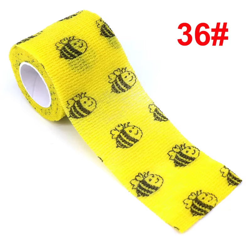 Animal Pattern Printed Self Adhesive Elastic Bandage 4.5M Sports Wrap Tape for Finger Joint Knee First Aid Kit Pet Tape