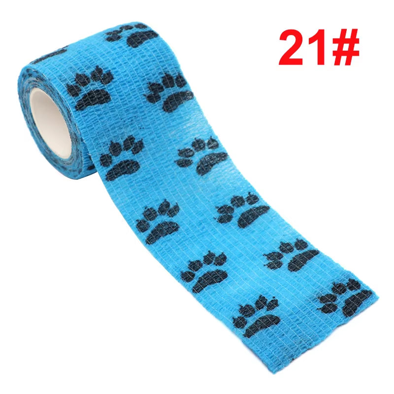 Animal Pattern Printed Self Adhesive Elastic Bandage 4.5M Sports Wrap Tape for Finger Joint Knee First Aid Kit Pet Tape