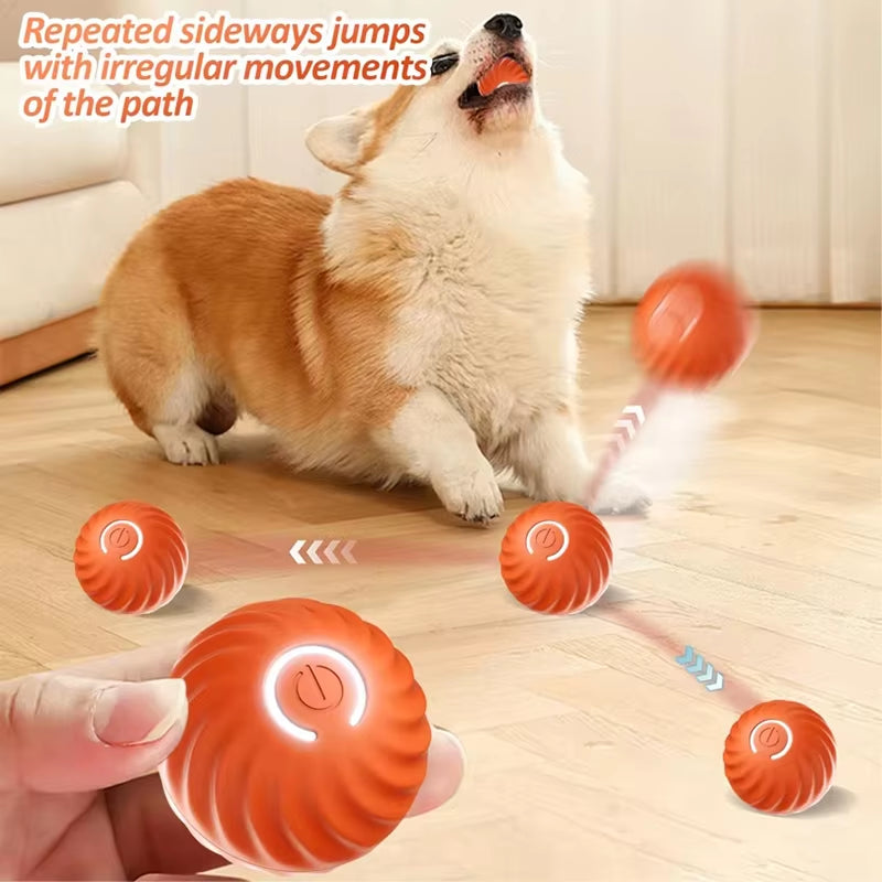 Automatic Moving Dog Toy Ball Smart USB Jumping Rotating Interactive Dog Chew Toy Ball for Puppy Ball Toys