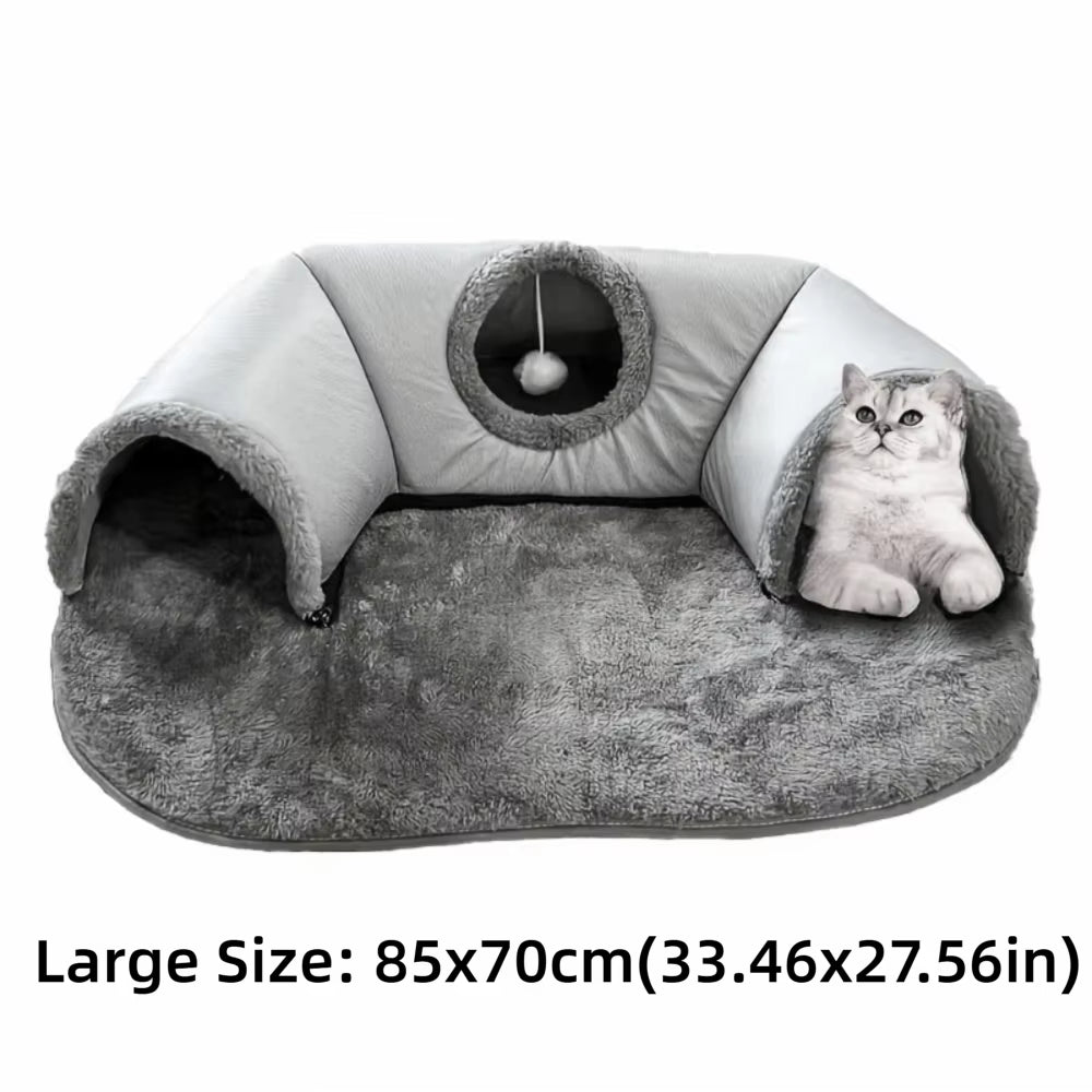 Warm Non-Slip Base Cat Tunnel Bed Removable Washable U-Shaped Cat Nest anti Dirty Cat Channel Pet Supplies